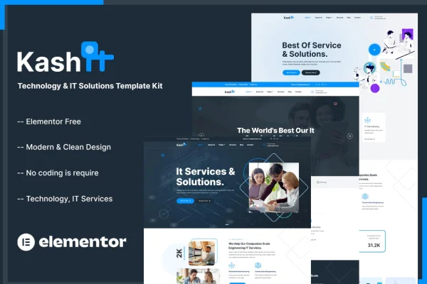 Kashit technology and IT solutions Elementor template kit preview
