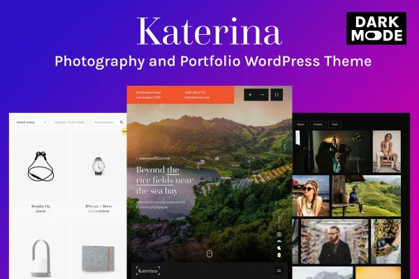 Katerina photography and portfolio WordPress theme preview