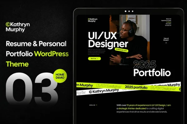 Kathryn portfolio and photography WordPress theme preview
