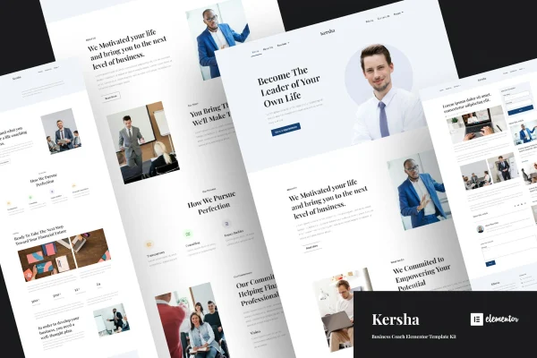 Kersha Business Coach Elementor template kit cover image