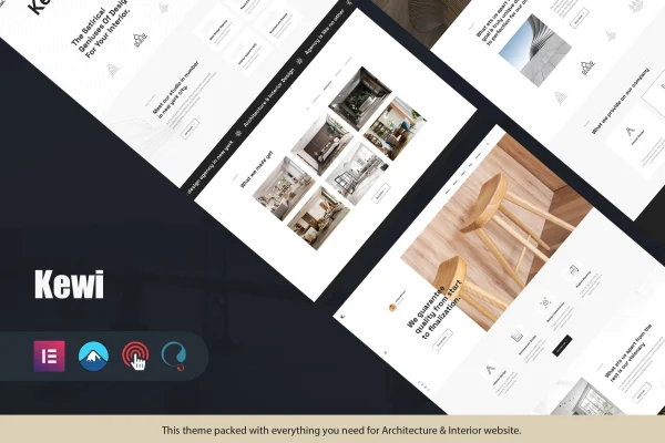 Kewi architecture and interior agency WordPress theme preview