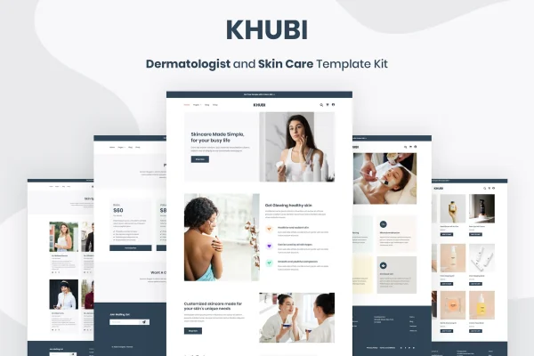 Khubi dermatologist and skin care Elementor template kit cover image