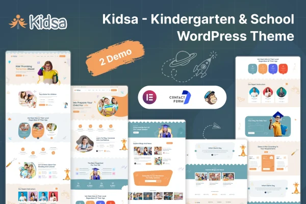 Kidsa kindergarten and school WordPress theme preview
