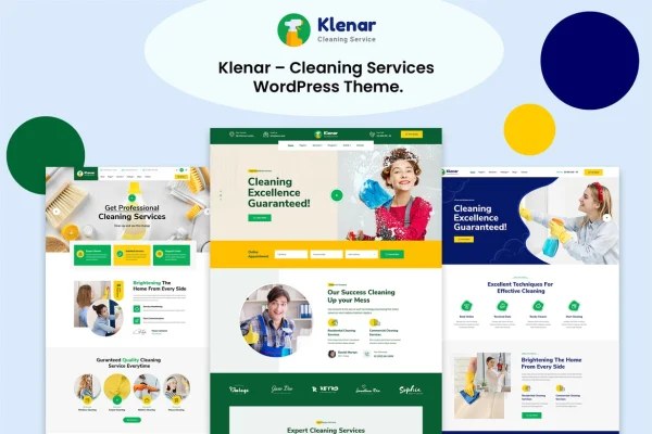 Klenar cleaning services WordPress theme preview