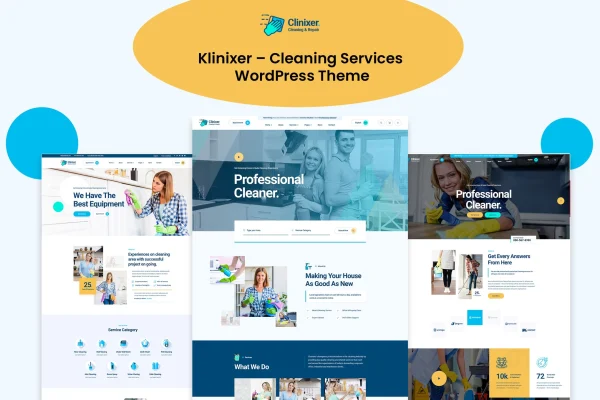 Klinixer Theme cleaning services WordPress theme preview