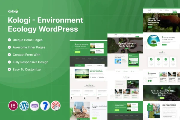 Kologi environment and ecology WordPress theme preview