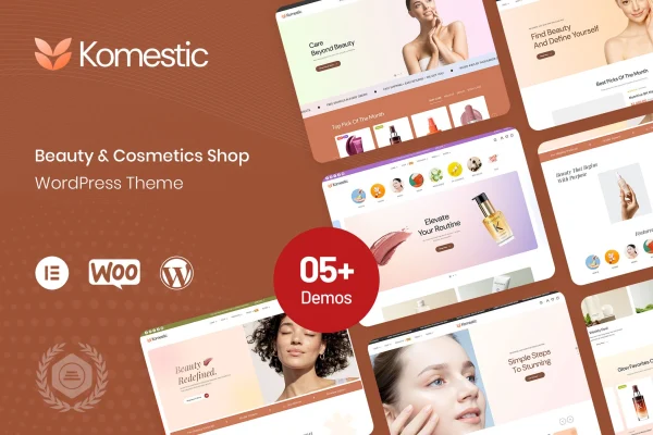 Komestic beauty and cosmetics shop WordPress theme preview