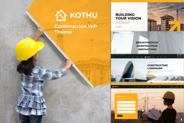Kothu building and construction WordPress theme preview