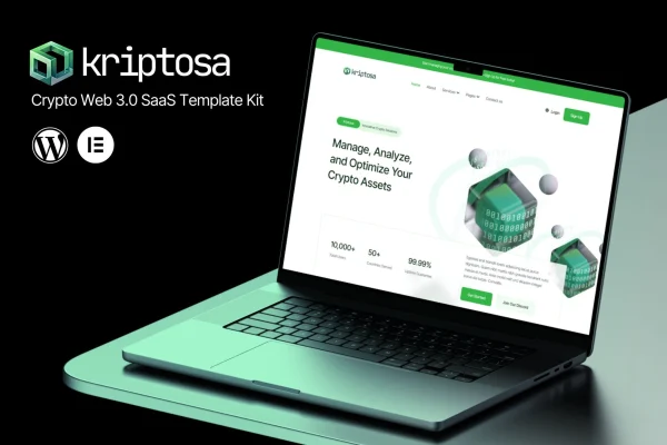 Kriptosa Web3 SaaS Elementor template kit cover image