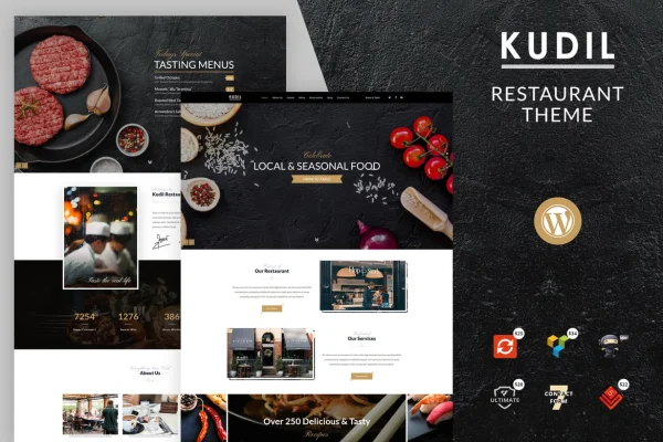 Kudil cafe and food restaurant WordPress theme preview