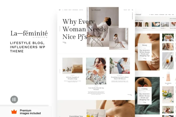 LaFeminite lifestyle and fashion blog WordPress theme preview