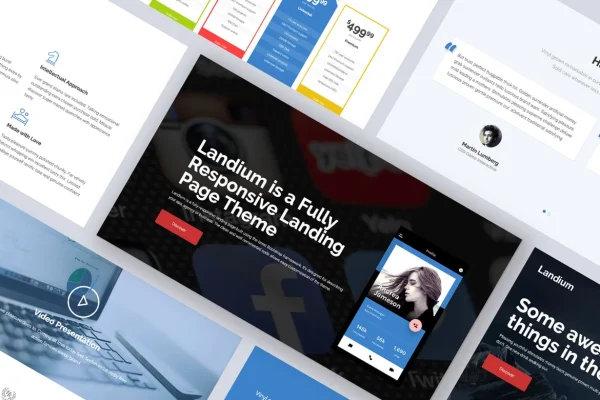 Landium Theme app landing page WordPress theme preview
