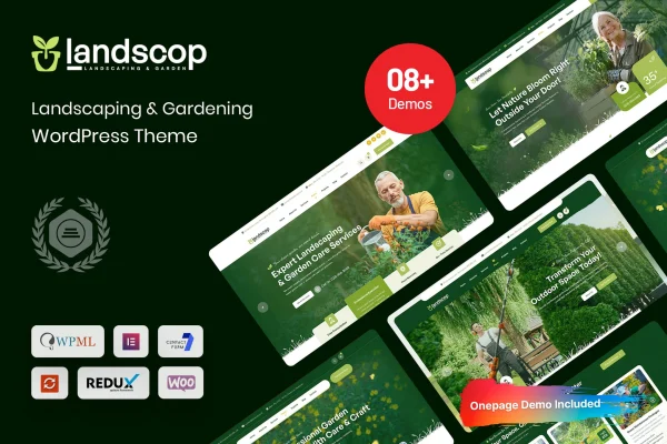 Landscop landscaping and gardening WordPress theme preview