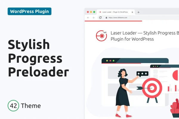 Laser Loader plugin banner showing a slim progress bar preloader