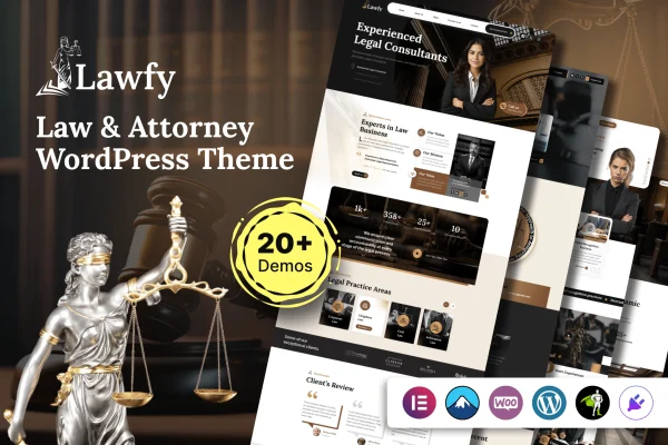 Lawfy law firm and attorney WordPress theme preview