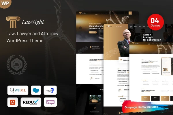 Lawsight law firm WordPress theme preview