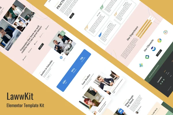 Lawwkit legal practice Elementor template kit preview