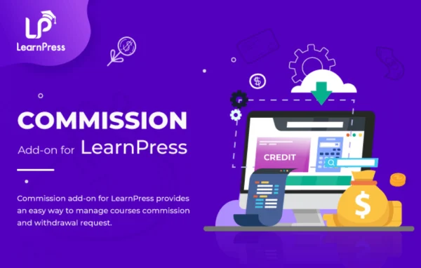 LearnPress Commission add-on banner for instructor earnings