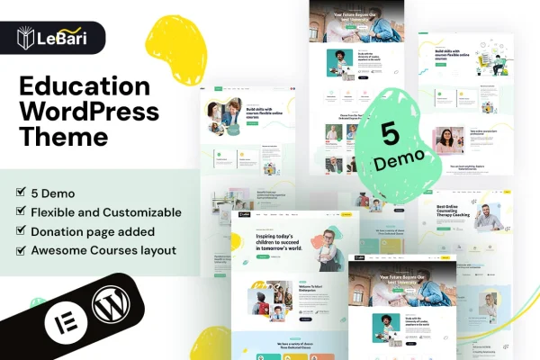 LeBari education WordPress theme preview for schools and colleges