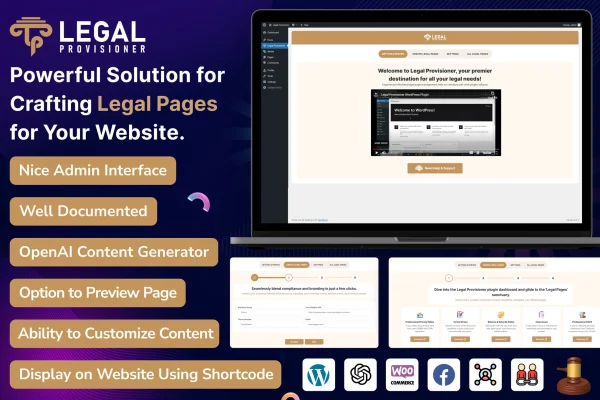 Legal Provisioner AI legal pages generator plugin banner