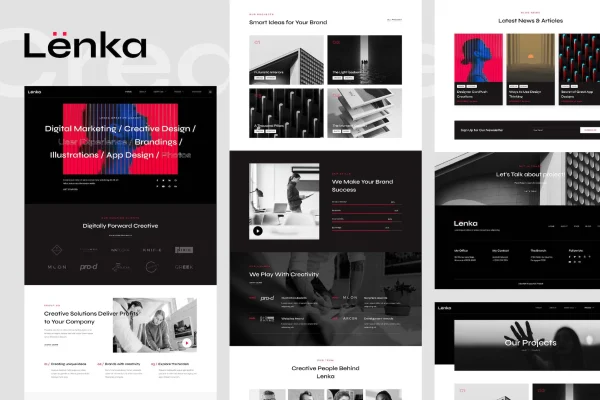 Lenka creative digital agency Elementor template kit preview