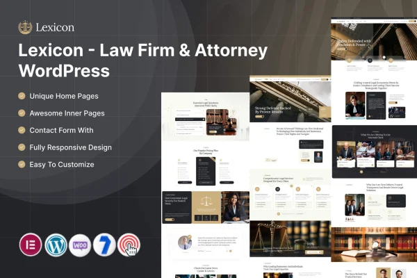 Lexicon law firm and attorney WordPress theme preview