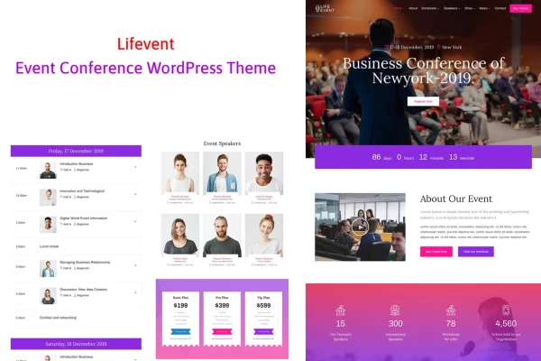 Lifevent conference event WordPress theme preview