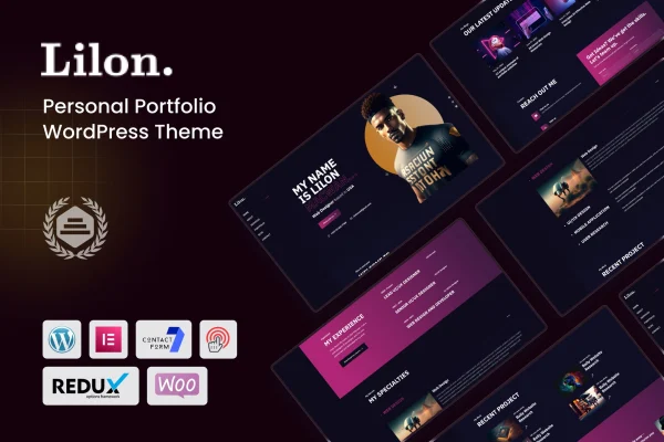 Lilon personal portfolio WordPress theme preview