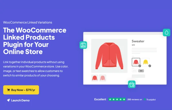 Linked Variations plugin banner for WooCommerce by Iconic