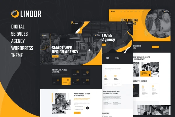 Linoor digital agency WordPress theme cover image