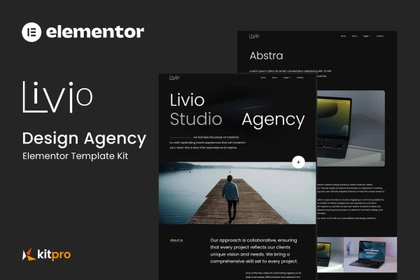 Livio design agency Elementor template kit cover image