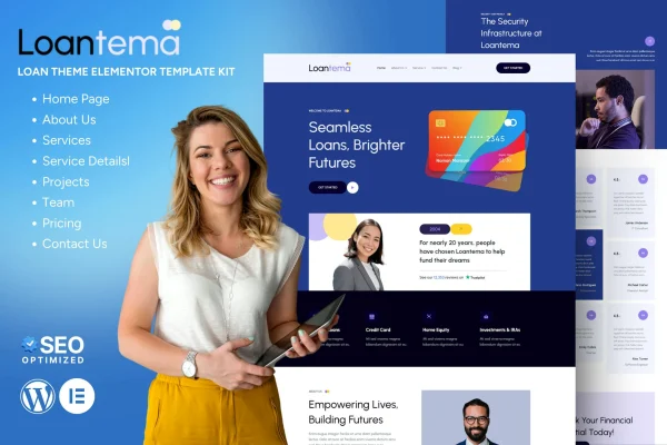 Loantema loan service Elementor template kit cover image