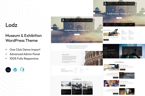 Lodz museum and exhibition WordPress theme preview