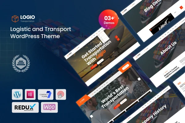 Logio logistics and transport WordPress theme preview