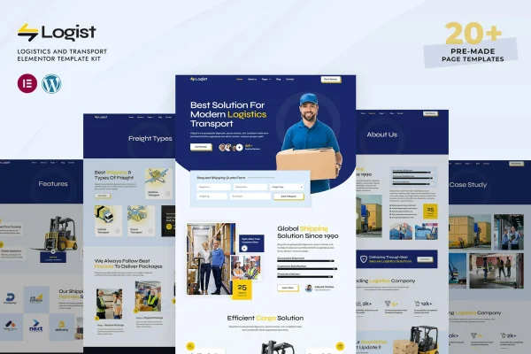 Logist logistics and transport Elementor Pro template kit preview