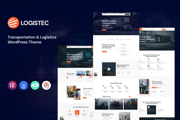Logistec transportation and logistics WordPress theme preview