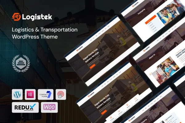Logistek logistics and transportation WordPress theme preview