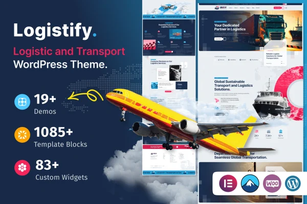 Logistify transportation and logistics WordPress theme preview