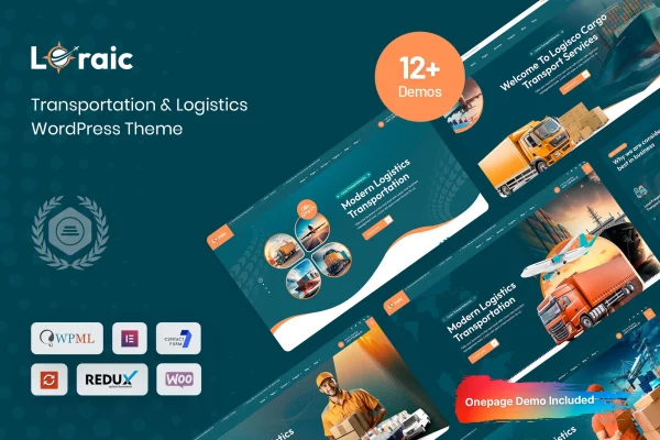 Loraic transportation and logistics WordPress theme preview
