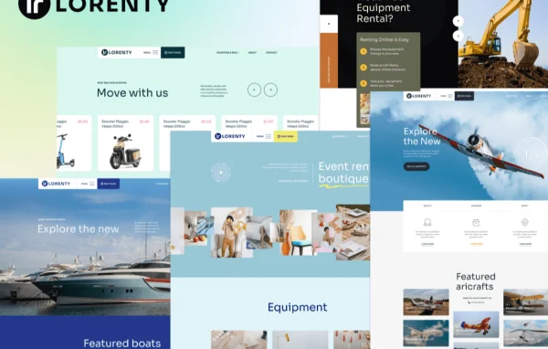 Lorenty WordPress theme for equipment rental businesses