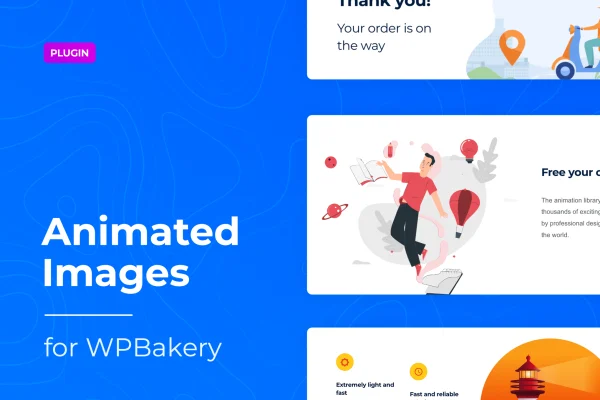 Lottier for WPBakery plugin banner showing Lottie animations