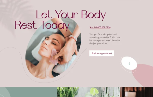 Lotus Spa WordPress theme preview showing a spa website homepage