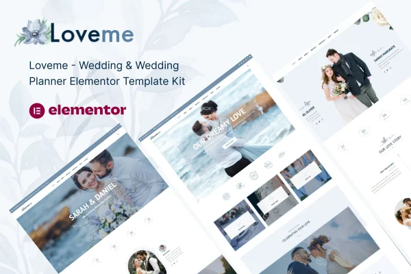 Loveme wedding and wedding planner Elementor template kit preview
