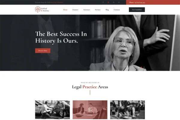 Lowlead attorney and law firm WordPress theme preview