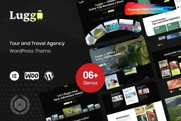 Luggo tour and travel agency WordPress theme preview