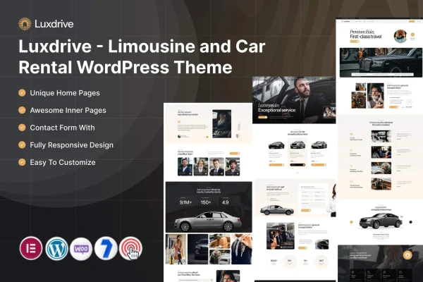 Luxdrive limousine and car rental WordPress theme preview