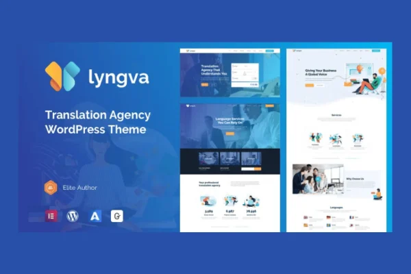 Lyngva Theme translation agency WordPress theme preview