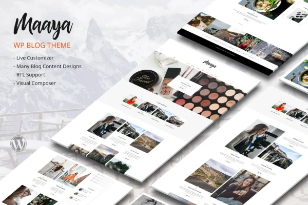 Maaya Blog travel and personal blog WordPress theme preview