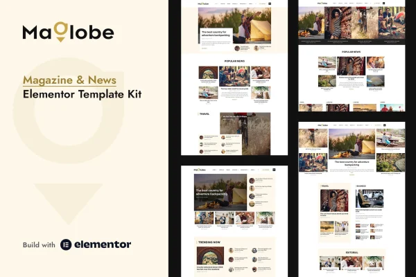 Maglobe magazine and news Elementor template kit preview