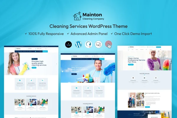 Mainton cleaning services WordPress theme preview